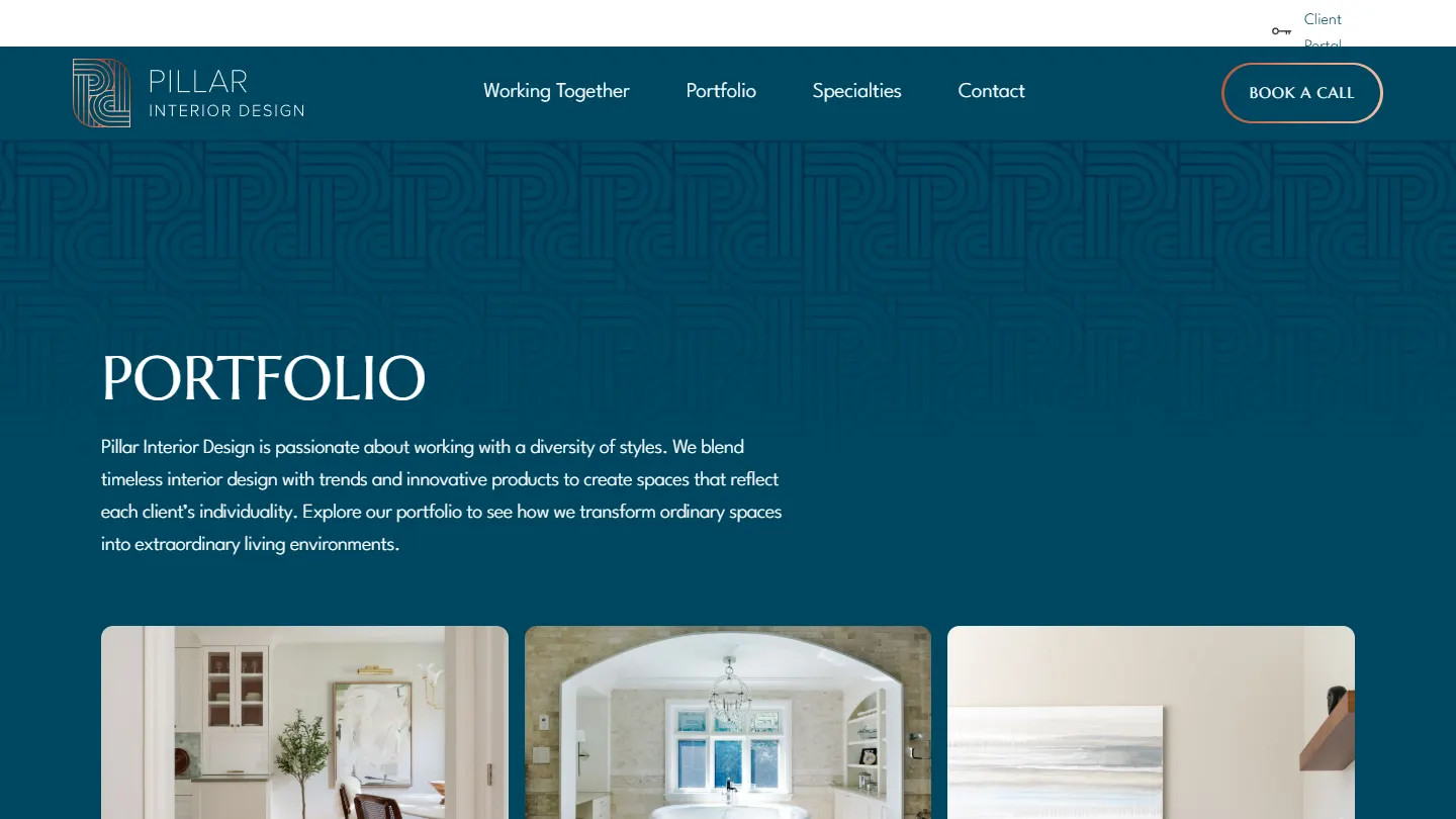 Pillar Interior Design website preview